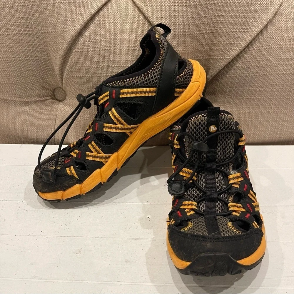 Merrell Water Sandals Kids 2M Hydro Choprock Black Yellow waterproof Hiking